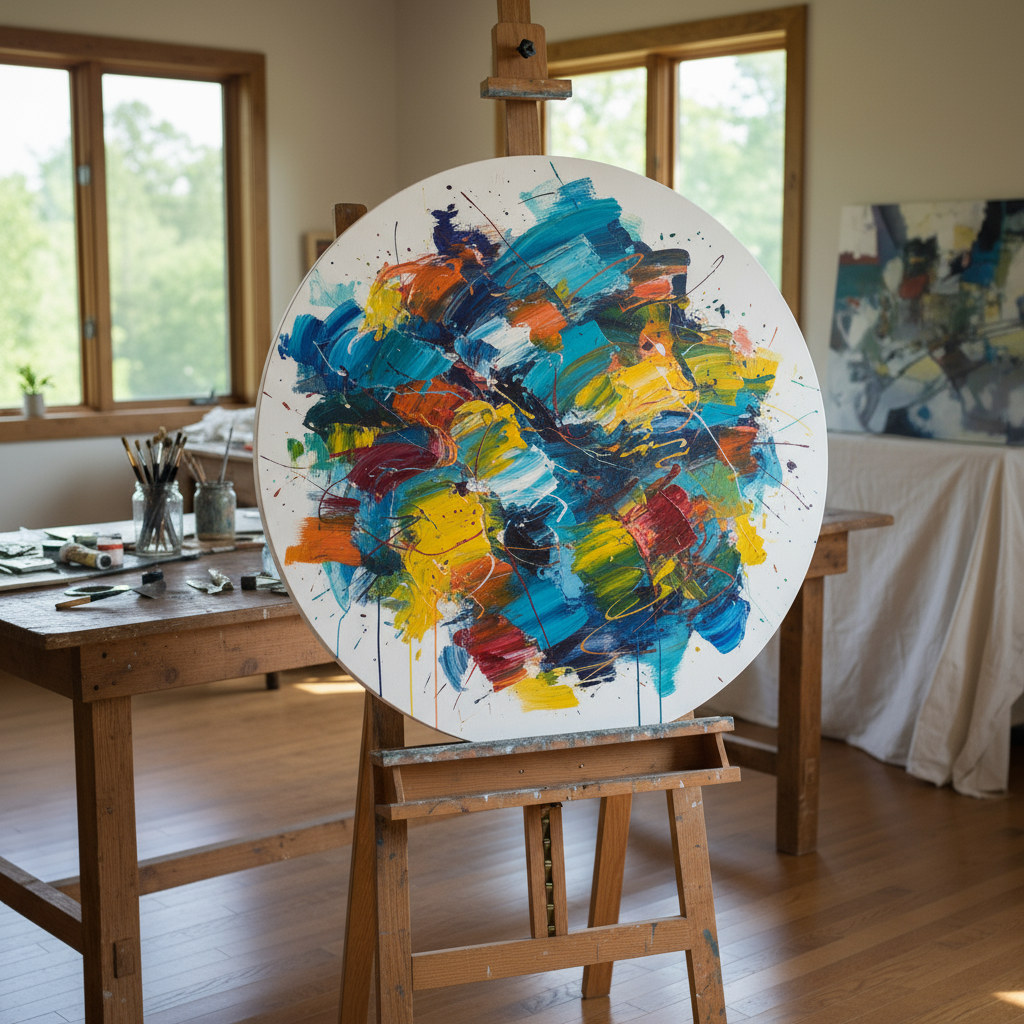 Keilrahmen bespannt (rund)