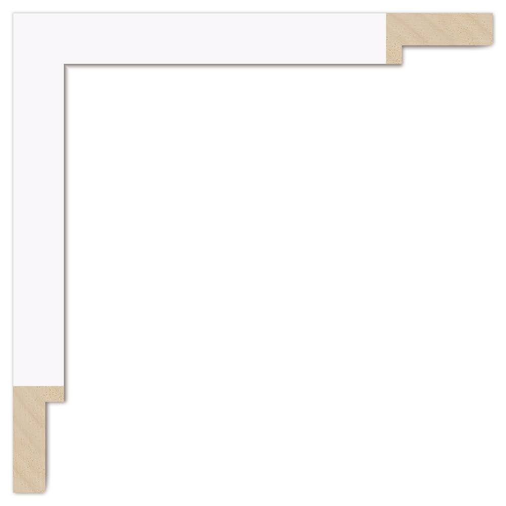 Bilderrahmen nach Mass · Holz G190-22 · Weiss matt · Bildmass 180 × 60 cm · Ansicht 1