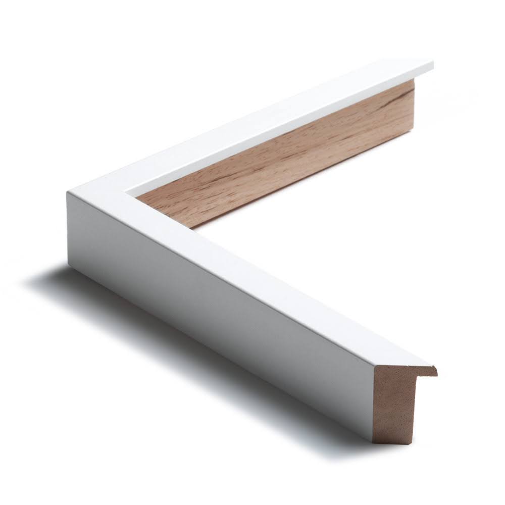 Bilderrahmen nach Mass · Holz G190-22 · Weiss matt · Bildmass 100 × 150 cm · Ansicht 2