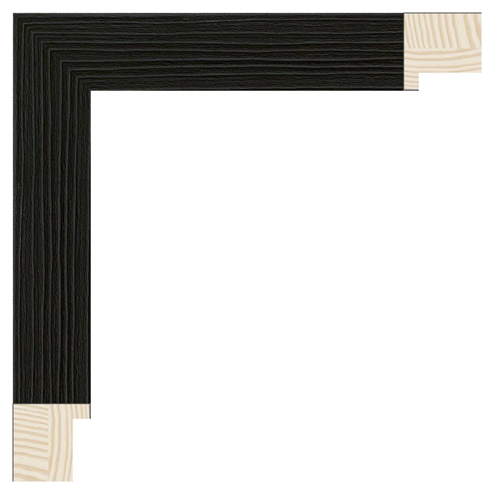 Bilderrahmen nach Mass · Holz G303-223 · Schwarz strukturiert · Bildmass 50 × 70 cm · Ansicht 1