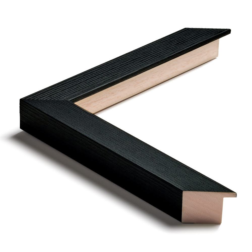 Bilderrahmen nach Mass · Holz G303-223 · Schwarz strukturiert · Bildmass 50 × 70 cm · Ansicht 2
