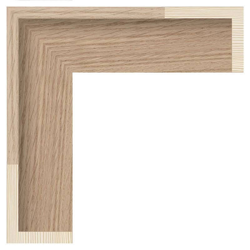 Originalfoto des Rahmenprofils G410-115, Eiche furniert, roh.