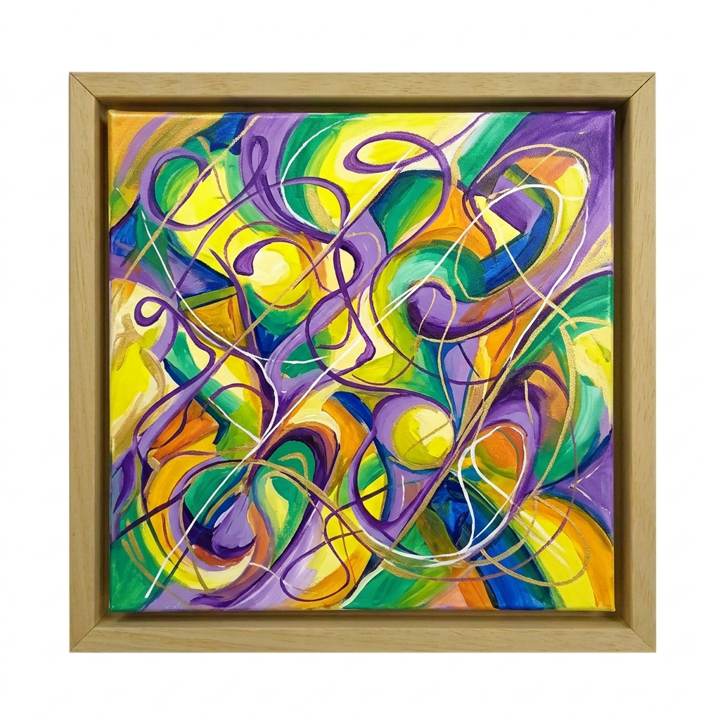 Floating frame set 70x100 cm (unfinished): abstract canvas artwork in floating frame