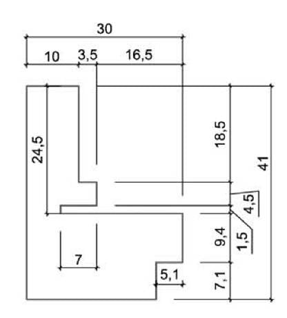 Floating frame set 70x100 cm (unfinished): technical profile dimensions