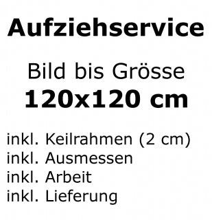 Bild aufziehen bis Format 120x120 cm