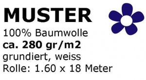 MUSTER Leinwand Gewebe aus 100% Baumwolle (280g-m2) grundiert