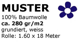 MUSTER Leinwand Gewebe aus 100% Baumwolle (280g-m2) grundiert