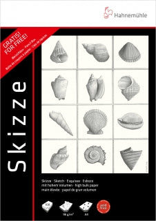 2 Skizzenblöcke 95g-m2, à 100 Blatt + 6teiliges Bleistiftset gratis