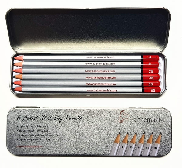 2 Skizzenblöcke 95g-m2, à 100 Blatt + 6teiliges Bleistiftset gratis