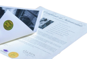 Echtheitszertifikate (25 Blatt + 50 Hologramme) inkl. Registrierung in Künstlerdatenbank
