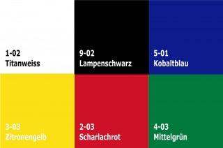 Acrylfarben Set (Grundfarben) 6 x 1 Liter